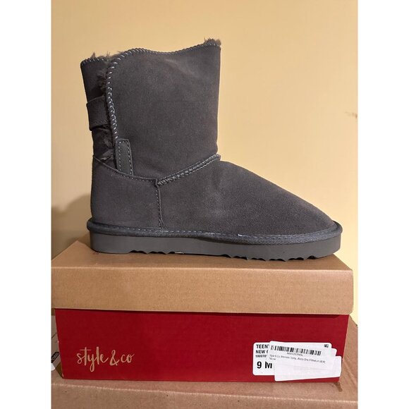 Style & Co. Women's Teeny Suede Cold Weather Boots Closed Toe Grey Size 9 Medium - Picture 3 of 3